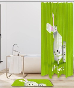 Easter Bunny Eggs Waterproof Shower Curtain For An Easter Celebration