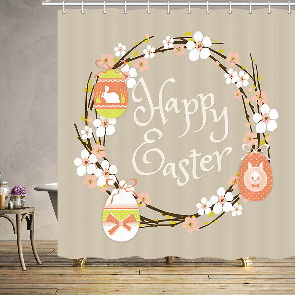 Easter Bunny Family Shower Curtain For A Playful Bathroom Decor, Cute Bathroom Accessories