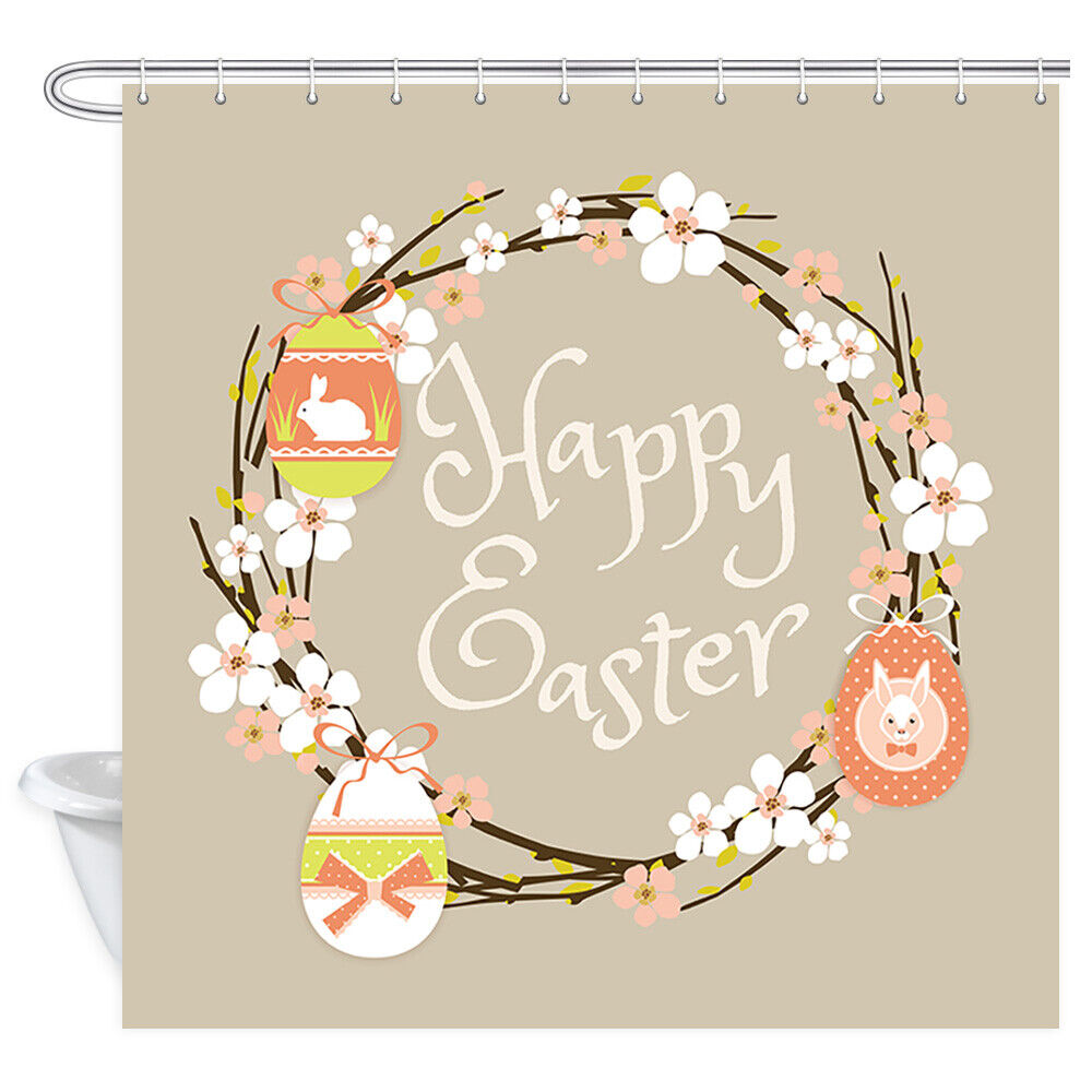 Easter Bunny Family Shower Curtain For A Playful Bathroom Decor, Cute Bathroom Accessories - Image 2