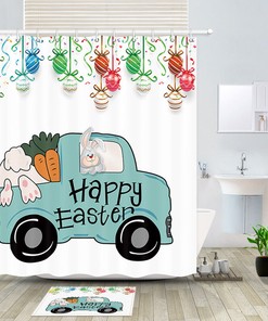 Easter Bunny Farmhouse Funny Shower Curtain - Holiday Bathroom Decor