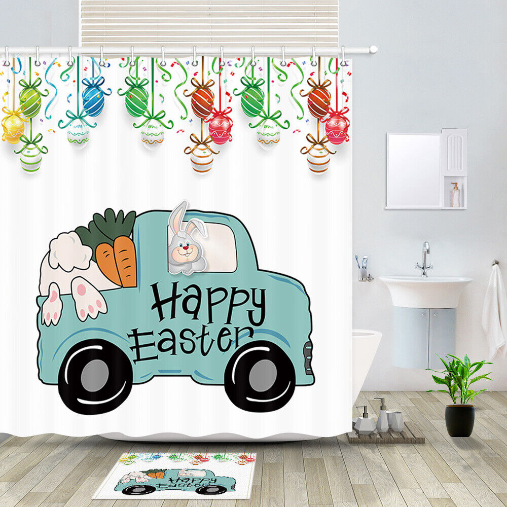 Easter Bunny Farmhouse Funny Shower Curtain - Holiday Bathroom Decor