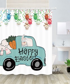 Easter Bunny Farmhouse Funny Shower Curtain - Holiday Bathroom Decor