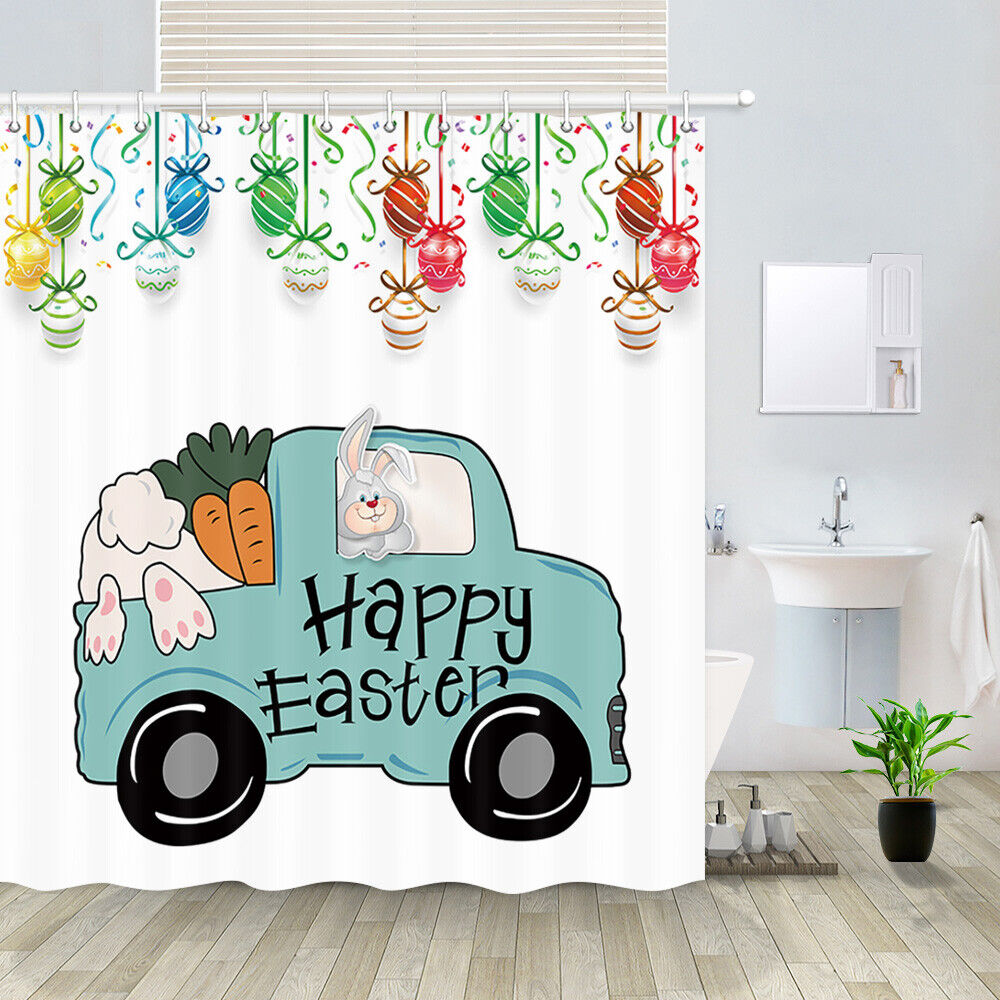 Easter Bunny Farmhouse Funny Shower Curtain - Holiday Bathroom Decor
