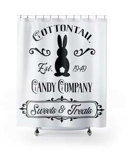 Easter Bunny Farmhouse Shower Curtain - Cute Farm Life Shower Curtain For Spring