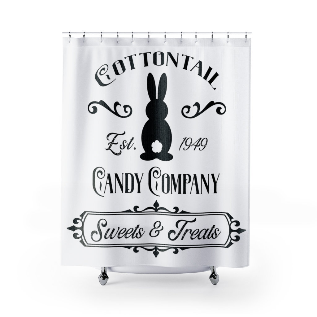 Easter Bunny Farmhouse Shower Curtain - Cute Farm Life Shower Curtain For Spring