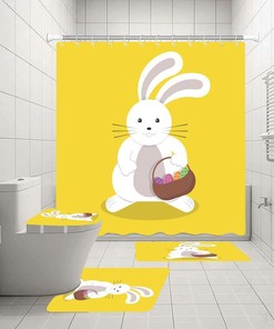 Easter Bunny Flowers Shower Curtain - Festive And Cute Prints