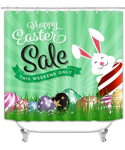 Easter Bunny Rabbit Shower Curtain - Adorable Bathroom Decoration