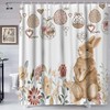 Easter Bunny Shower Curtain, Bunny Easter Egg Curtain for Bathroom Decor, Spring Floral Bath Curtain 