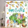 Easter Bunny Shower Curtain For Bathroom With Happy Easter Greeting