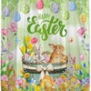 Easter Bunny Shower Curtain - Spring Colorful Floral Flower Eggs Bathroom Decorations