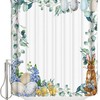 Easter Bunny Shower Curtain with Summer Eucalyptus - LB Floral Eggs Waterproof Fabric Bathroom Accessories