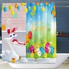 Easter Bunny Sunshine Shower Curtain - Spring-Inspired Bathroom Decor with Waterproof Fabric and Charming Design