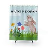 Easter Bunny and Flowers Shower Curtain for Cheerful Bathroom Decor, 72x72 - Kids Bathroom Shower Curtain