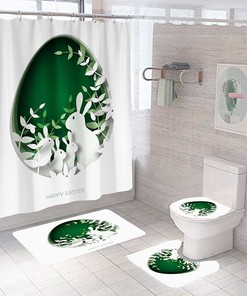 Easter Carrot Patch Shower Curtain - Fun Bunny Truck Bathroom Decor