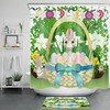 Easter Cartoon Bunny with Colorful Eggs Shower Curtain for Spring 