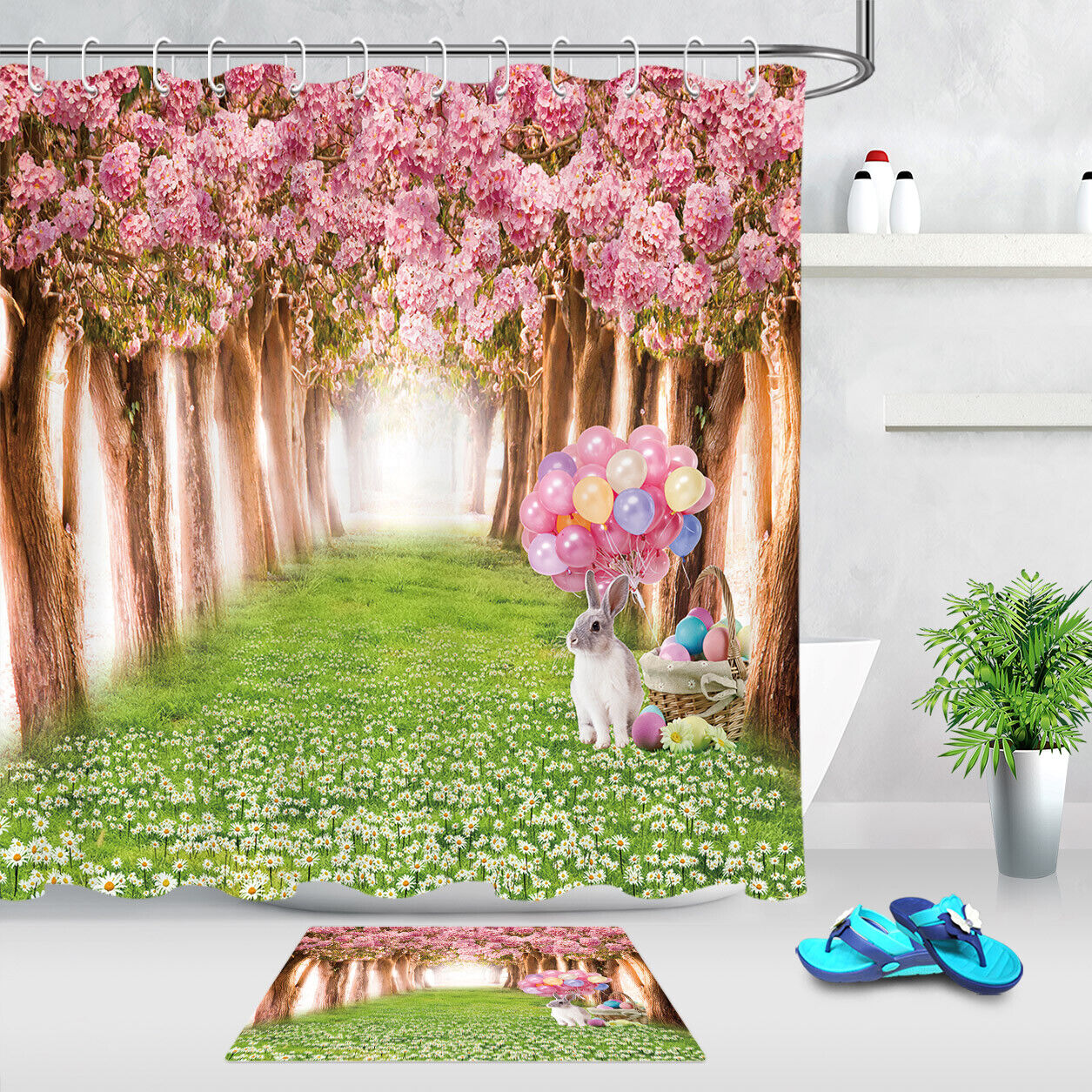 Easter Chick And Eggs Shower Curtain For A Traditional Bathroom Decor, Classic Bathroom Accessories