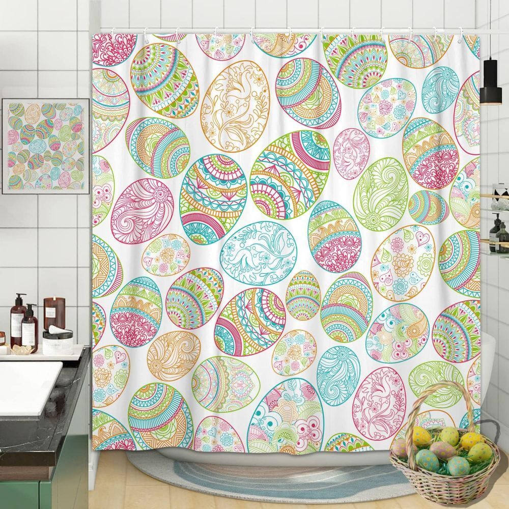 Easter Chicken Yellow Shower Curtain - Adorable Bathroom Decoration