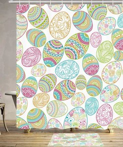 Easter Chicken Yellow Shower Curtain - Adorable Bathroom Decoration