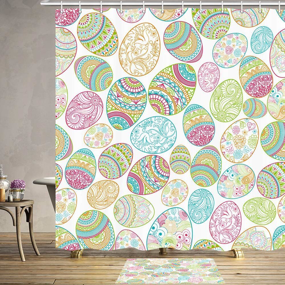 Easter Chicken Yellow Shower Curtain - Adorable Bathroom Decoration