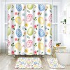 Easter Colorful Eggs And Flowers White Shower Curtain And Beautiful Shower Curtain Designs