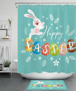 Easter Designed Fabric Shower Curtain - Waterproof