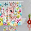 Easter Designed Fabric Shower Curtain With Waterproof Fabric