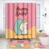 Easter Egg And Cute Rabbit Yellow Shower Curtain And Beautiful Shower Curtain Designs