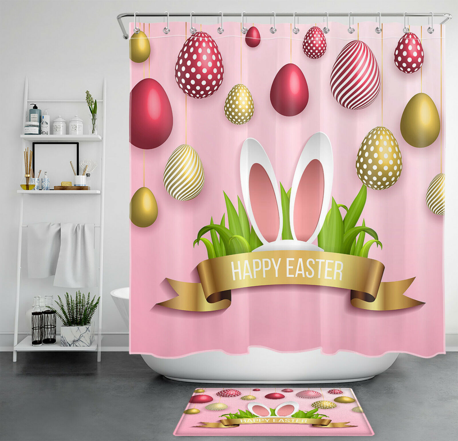 Easter Egg And Gnome Shower Curtain