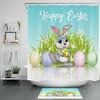 Easter Egg Bunny Cute Cartoon Flower Shower Curtain and Bathroom Decoration Set