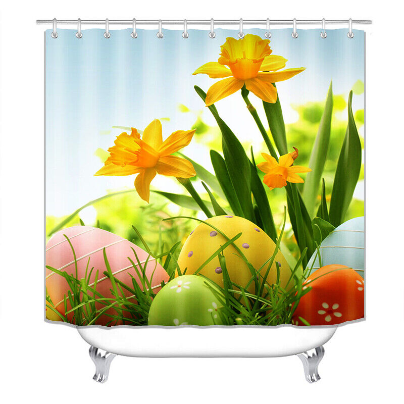 Easter Egg Hunt Shower Curtain With Hidden Egg Design