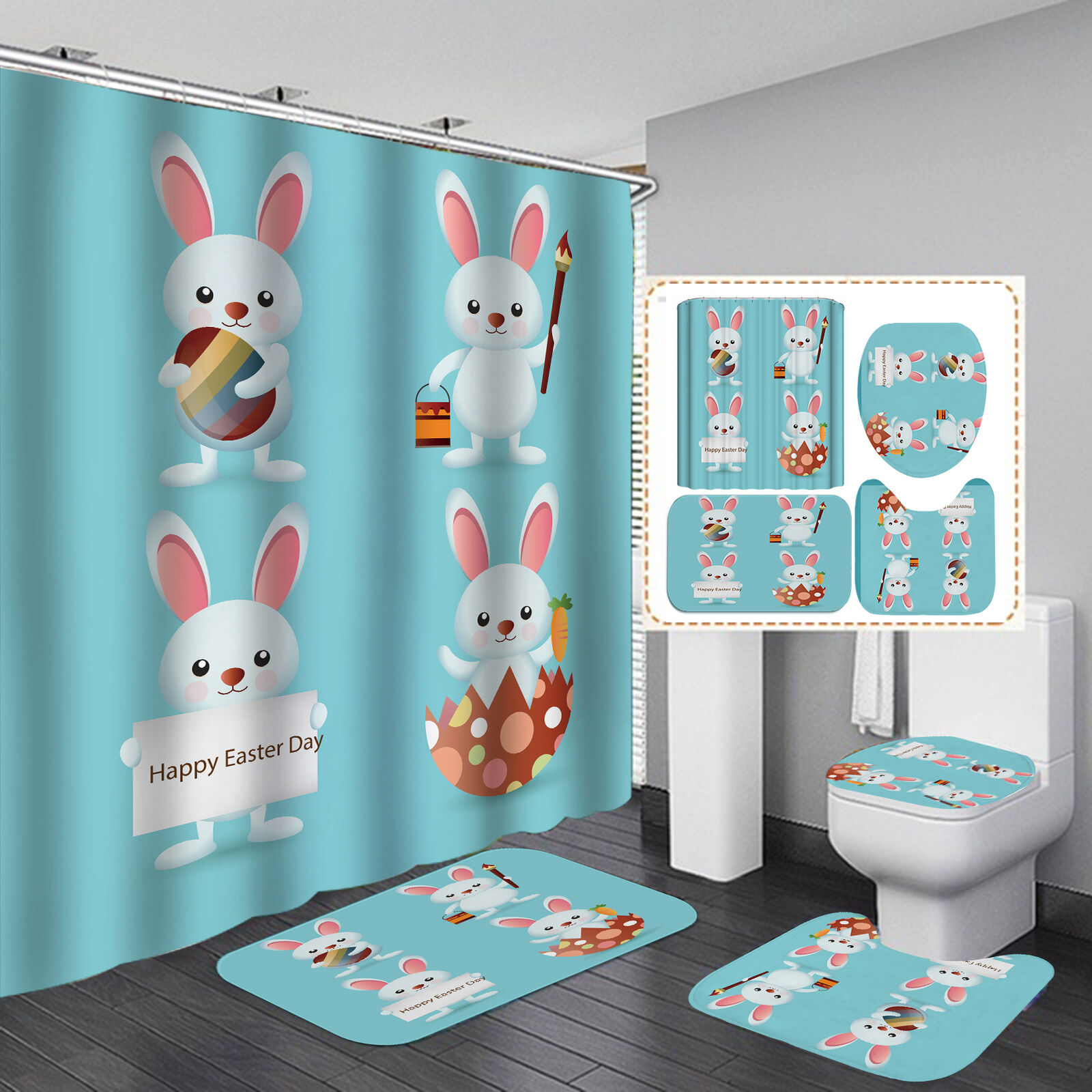 Easter Egg Hunt Shower Curtain With Spring Vibes