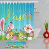 Easter Egg, Rabbit, And Butterfly Floral Shower Curtain For Bathroom Decor