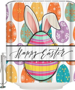Easter Egg Shower Curtain - Colorful Texture for Bathroom Bathtubs
