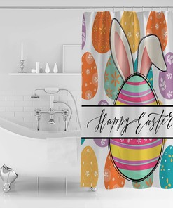Easter Egg Shower Curtain - Colorful Texture for Bathroom Bathtubs