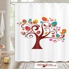 Easter Eggs And Birds Curtain Fabric with Hooks for Bathroom Decor