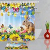 Easter Eggs And Bunny Floral Shower Curtain For Bathroom Decor