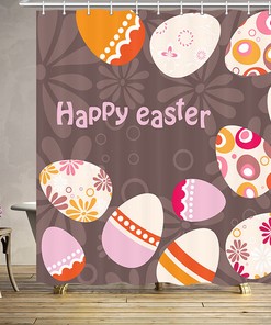 Easter Eggs And Flowers Print Shower Curtain For Home Bathroom Decor