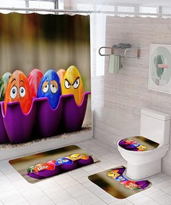 Easter Eggs And Flowers Shower Curtain For Spring Bathroom Decor