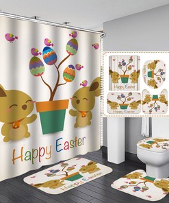 Easter Eggs And Wishes Shower Curtain - Spring Bathroom Decor