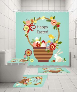 Easter Eggs Bunny Shower Curtain - Festive And Cute Prints