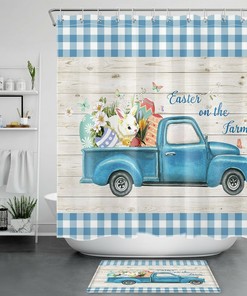 Easter Eggs Cartoon Chick Shower Curtain - Cute Bathroom Decoration