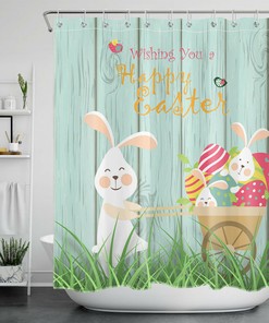 Easter Eggs Color Painting Shower Curtain - Festive Bathroom Decoration
