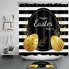 Easter Eggs Daisy Feather Shower Curtain - Blue Flower Bathroom Decor