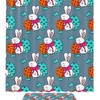Easter Eggs Gray Shower Curtain With Rabbit Design