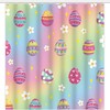 Easter Eggs Pastel Shower Curtain, Colorful Spring Fabric For Bathtub Bathroom