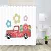 Easter Eggs Pink Truck Shower Curtain with Modern Bathroom Decor 