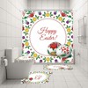 Easter Eggs Rabbit 3D Flowers Shower Curtain For A Festive Bathroom