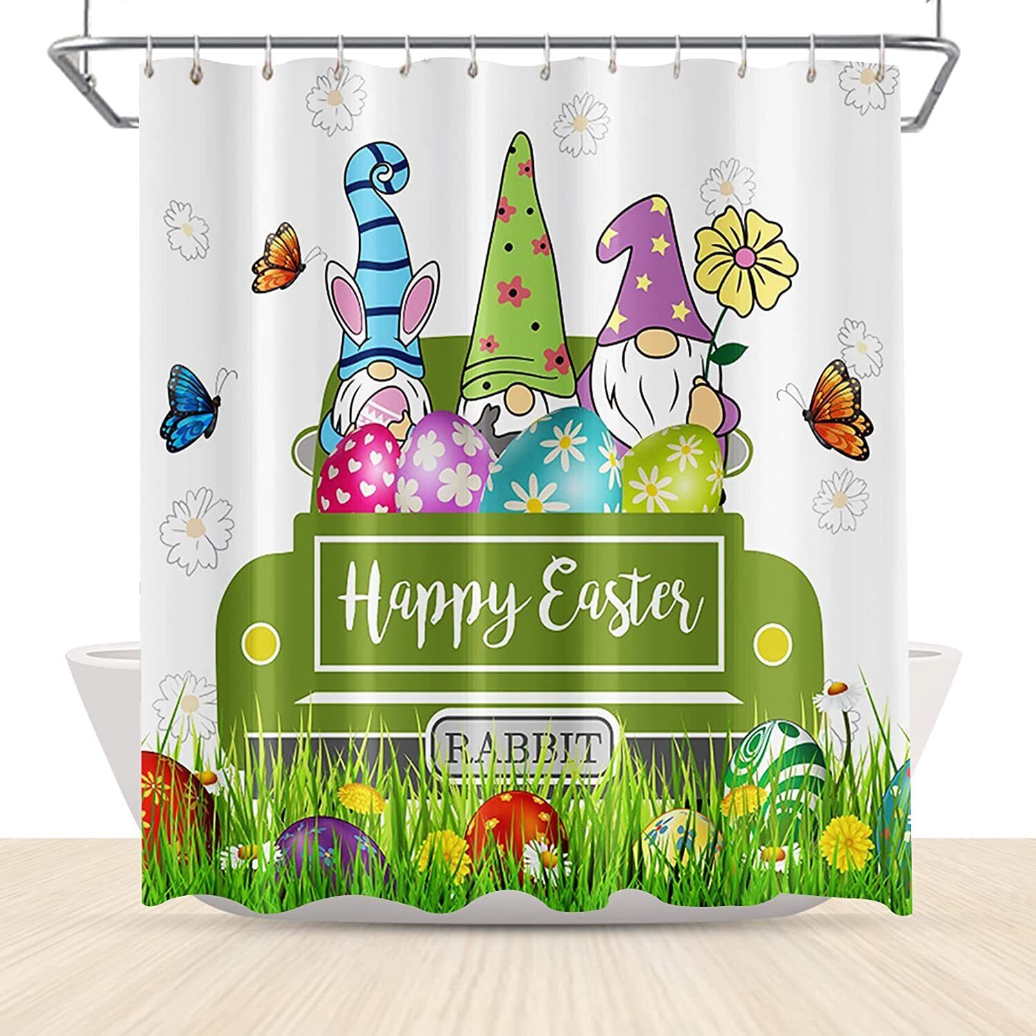 Easter Eggs Shower Curtain For Spring Bathroom Decor