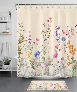Easter Eggs Shower Curtain With Spring Quotes