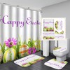 Easter Eggs and Daisy Flowers Waterproof Shower Curtain